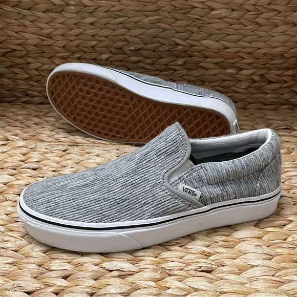 Vans Shoes - Vans Rib-Knit‎ Classic Gray Slip On Shoes
